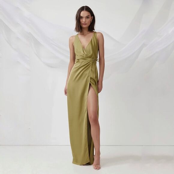 NWT LEXI marigold satin cutout maxi dress - Picture 2 of 12